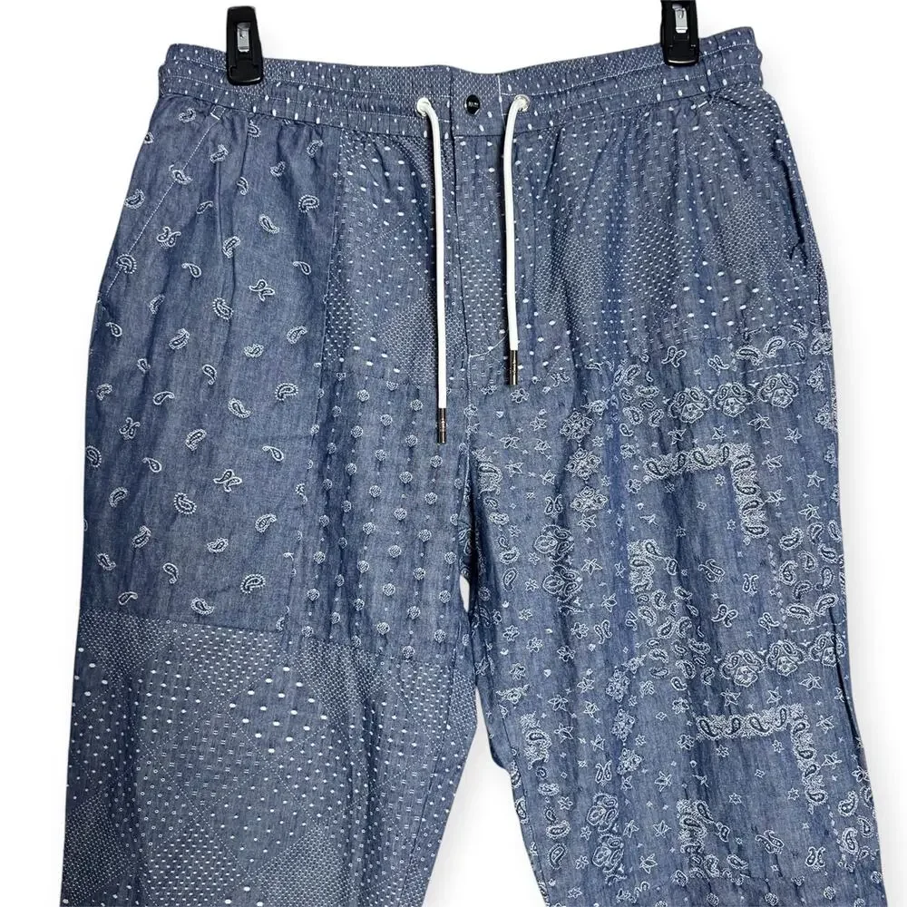 Kith Japanese Patchwork Jacquard Stryker Pant SIZE XL Light Indigo 2022 NWOT